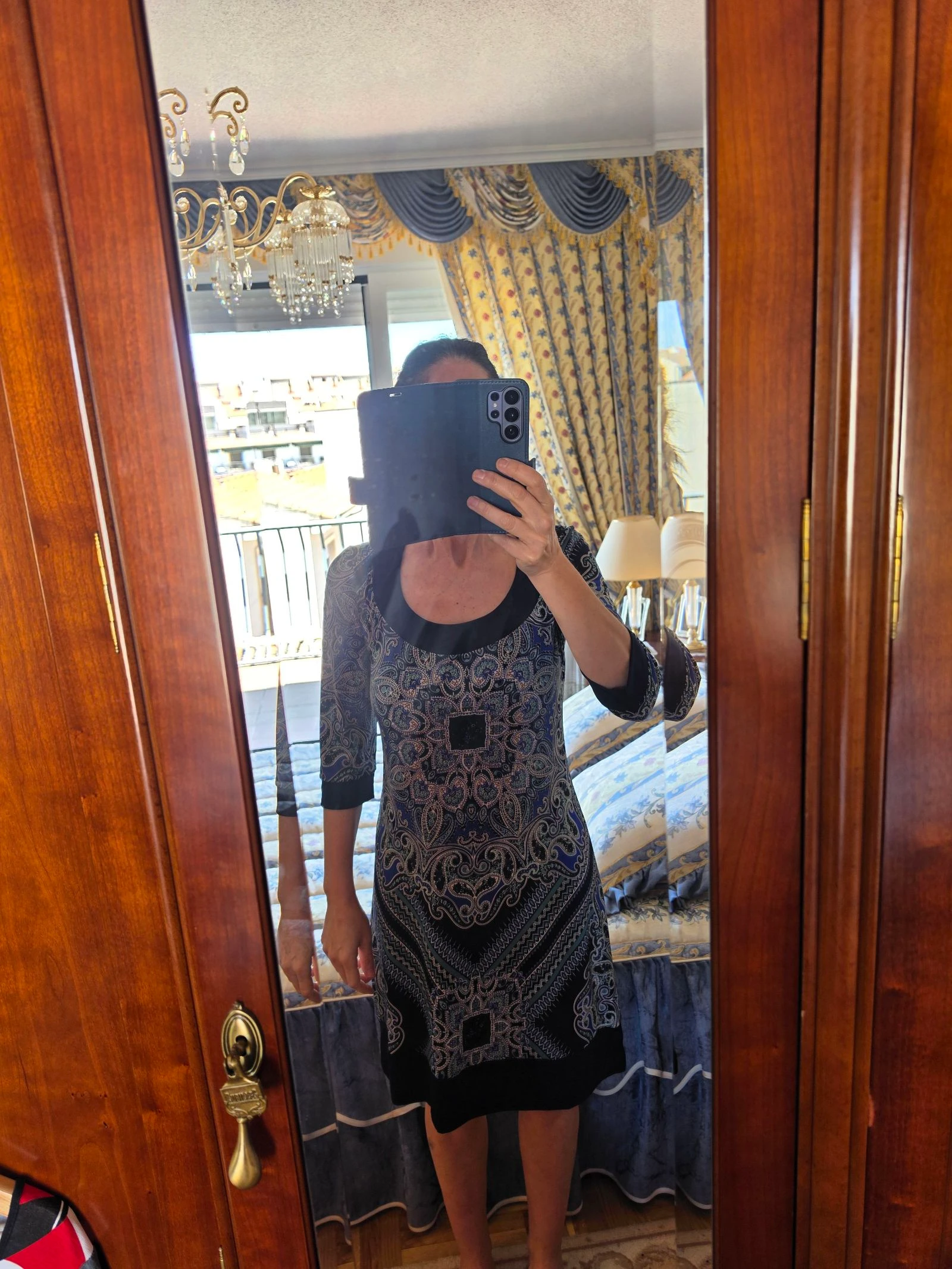 Antea blue printed dress size 40 – photo 4